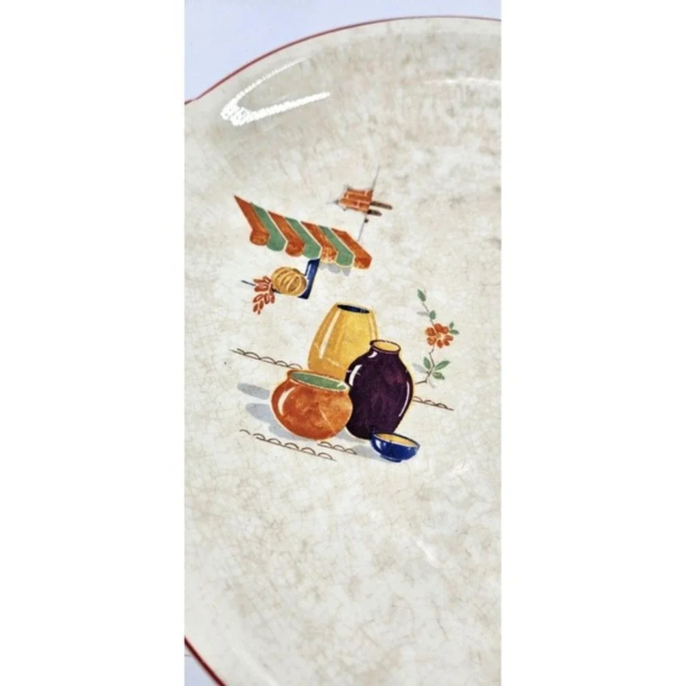 Rare Vtg 30s‎ Paden City Pottery Mexicana Hacienda Platter Oven Proof BAK-SERV